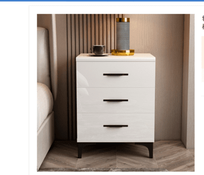 輕奢烤漆床頭櫃簡約現代臥室儲物櫃北歐床邊櫃白色時尚多功能小櫃