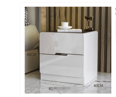 烤漆白色床頭櫃現代簡約輕奢小型白床頭櫃子家用臥室網紅玻璃鬥櫃