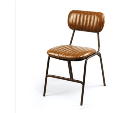 鐵藝餐椅復古美式鄉村工業風LOFT靠背椅設計師皮質餐廳咖啡廳椅子