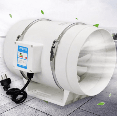 220V管道抽風機 12寸強力廚房家用油煙排氣扇 衛生間排風扇 增壓換氣扇 斜流式通風機