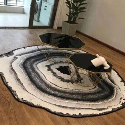 地毯 簡約北歐圓形異形地毯現代家用 茶幾臥室網紅同款床邊腳墊 可愛椅墊