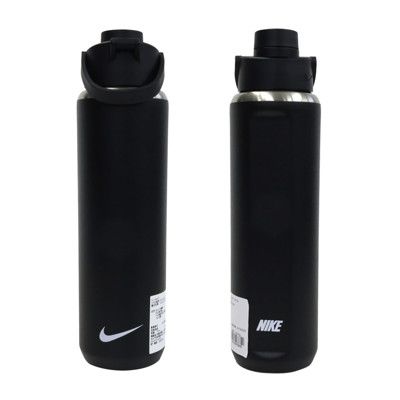 NIKE SS RECHARGE大口徑保冷瓶 24OZ-運動水壺 700ML 黑白