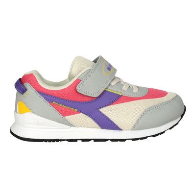 DIADORA 女中童生活時尚運動鞋-超寬楦-避震 休閒 慢跑 米白紫粉灰