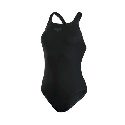 SPEEDO ECO ENDURANCE+ 女運動連身泳裝-游泳 泳衣 黑深灰