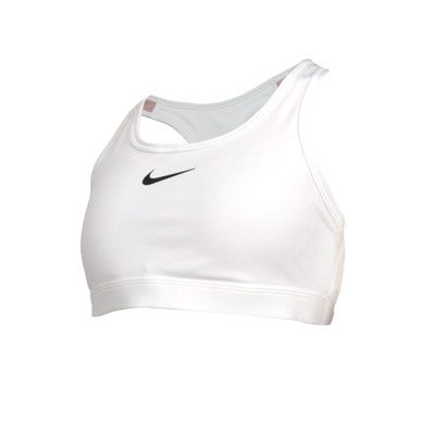 NIKE 女中度支撐運動內衣-DRI FIT 韻律 運動背心 BRA 慢跑 訓練 白黑