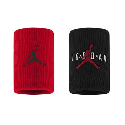 NIKE JORDAN JUMPMAN TERRY腕帶2入-DRI-FIT 紅黑白