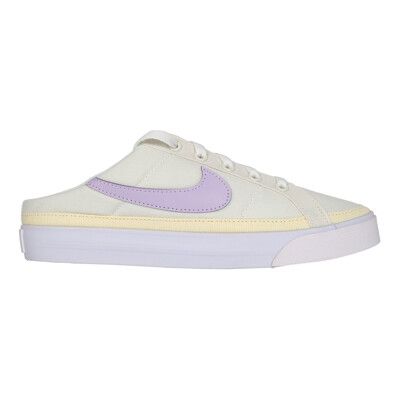 NIKE WMNS COURT LEGACY MULE 女休閒半包拖鞋-懶人鞋 米白淺黃紫