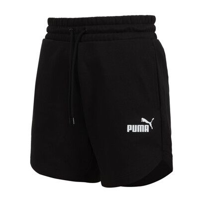 PUMA 女基本系列ESS 5吋高腰短褲-歐規 三分褲 休閒 慢跑 運動 黑白