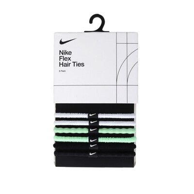 NIKE FLEX 髮圈 6入-頭帶 慢跑 路跑 有氧 瑜珈 白淺綠黑