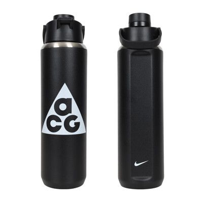 NIKE SS RECHARGE大口徑保冷瓶 24OZ-慢跑 自行車 水壺 黑白