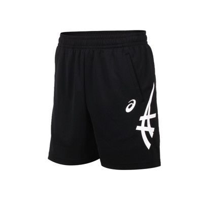 ASICS 男短褲-亞瑟士 慢跑 運動 台灣製 針織 三分褲 黑白