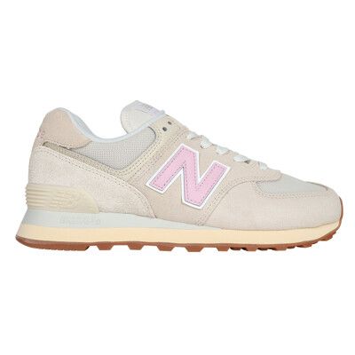 NEWBALANCE 女復古休閒鞋-574系列 麂皮 慢跑 NB N字鞋 淺棕奶茶白