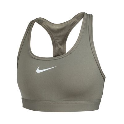 NIKE 女運動內衣-DRI FIT 韻律 瑜珈 運動背心 BRA 慢跑 訓練 苔癬綠白