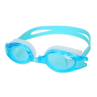 MIZUNO SWIM 兒童泳鏡-抗UV 防霧 蛙鏡 鏡面 游泳 戲水 湖水藍白
