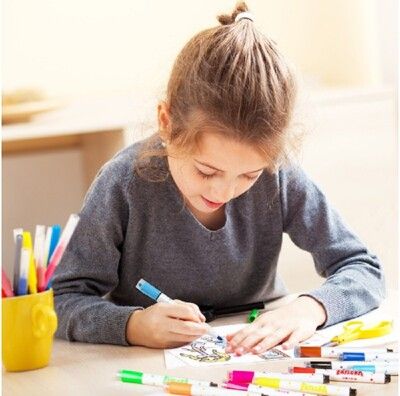 得力(deli) 70673系列 36色可水洗印章水彩筆 兒童塗鴉繪畫筆套裝寶寶畫筆玩具
