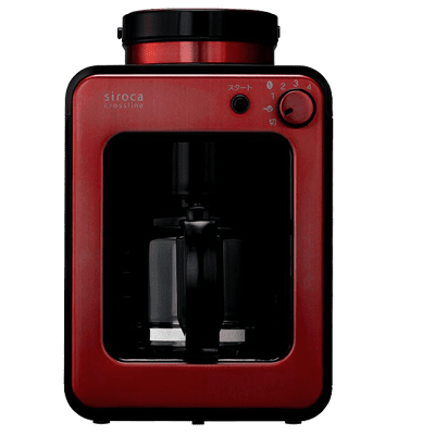 【Siroca】crossline自動研磨悶蒸咖啡機-紅 SC-A1210R[A級福利品‧數量有限]