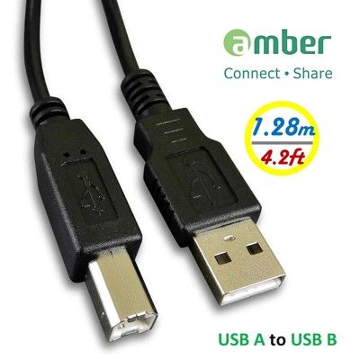 【京徹】 amber USB印表機/事務機傳輸線材_3N無氧銅(OFC) USB-A公 x USB