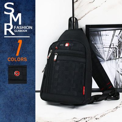 『SMR』格紋路2用胸包-百搭實用格紋款-黑色《7925154》