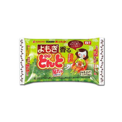 日本KINCHO金鳥-Donto腹部專用草本香氛暖暖包貼片-艾草(綠)8入/袋(金雞暖宮貼)