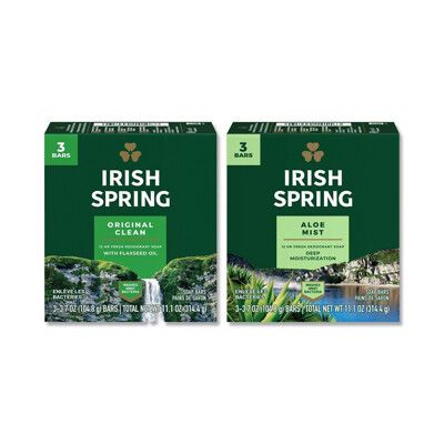 美國Irish Spring愛爾蘭之春-約12小時淨味清新潤澤沐浴體香皂104.8g/顆