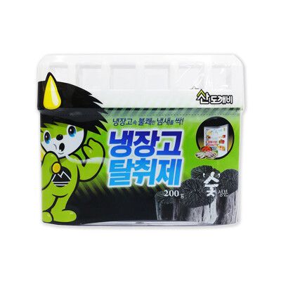 韓國SANDOKKAEB山鬼怪-冰箱淨味防潮凝膠薄型除臭劑-活性碳(黑)200g/盒
