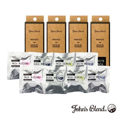 【日本John’s Blend】車用夾式擴香盒補充包(2枚/盒)公司貨/香味任選