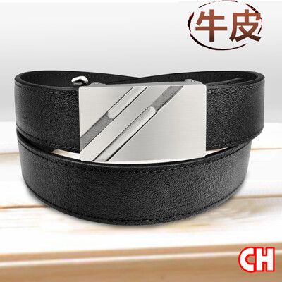 【CH-BELT 銓丞皮帶】實用牛皮男自動扣功能紳士皮帶腰帶(黑)