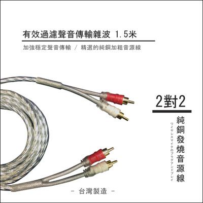 2對2 純銅發燒音源線 有效過濾聲音傳輸雜波  1.5米