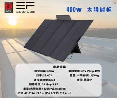 EcoFlow 400W 太陽能板