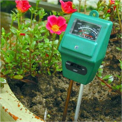 PUSH!園藝用品土壤酸鹼度計濕度計照度計三合一土壤檢測儀ph計B31