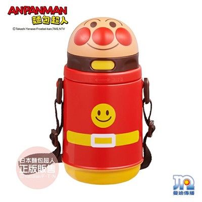 【正版公司貨】ANPANMAN 麵包超人-AN麵包超人造型吸管保冷水壼400ml