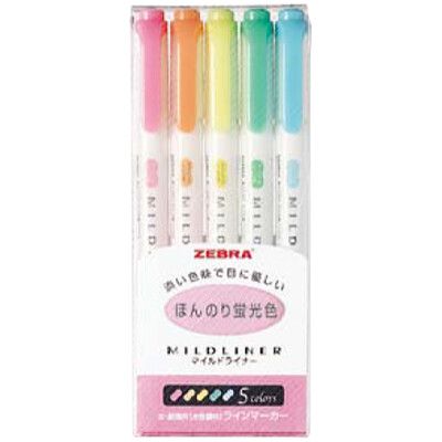 ZEBRA斑馬 MILDLINER WKT7-5C	雙頭螢光筆5色組