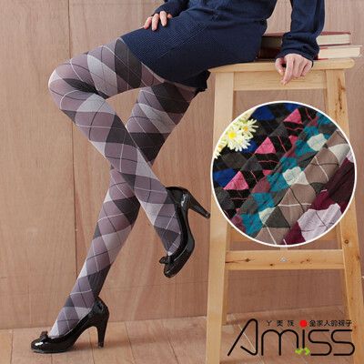 AMISS 學院風日系造型褲襪-蘇格蘭(大方格)