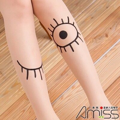 AMISS【個性圖騰】刺青褲襪-大眼睛