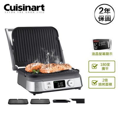 【Cuisinart 美膳雅】數位面板溫控不沾電烤盤 GR-5NTW