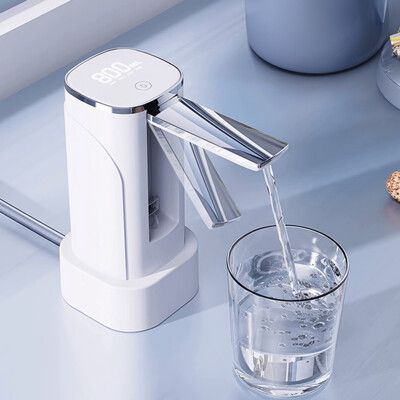 【DaoDi】抽水器 桶裝水液顯款折疊電動取水器(桌桶兩用 充電式抽水器  液晶顯示取水器 飲水機)