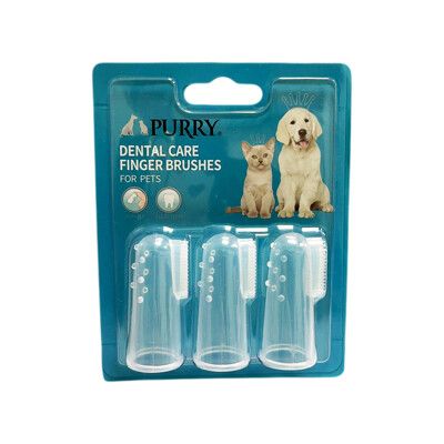 Purry沛立潔 寵物矽膠潔齒指套刷3入 狗牙膏 貓牙膏 寵物牙刷 口腔清潔