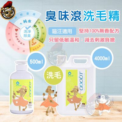 臭味滾 寵物洗毛精4000ml 寵物沐浴乳 專用無香除臭洗毛精 全寵物通用 貓狗適用 寵物洗劑