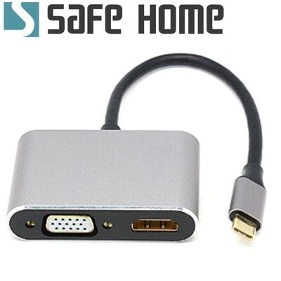 USB3.1 Type-C To HDMI4K母+VGA母 視頻轉接線自帶驅動版本內建晶片效果好