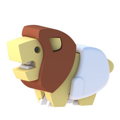 【HALFTOYS】3D動物樂園：獅子寶寶（LION BABY)STEAM教育玩具