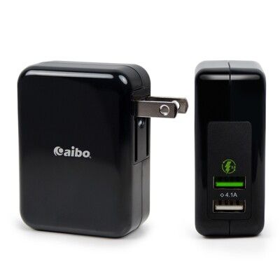 aibo QC3.0 5V/9V/12V 雙USB勁速快充器(支援Type-C充電)
