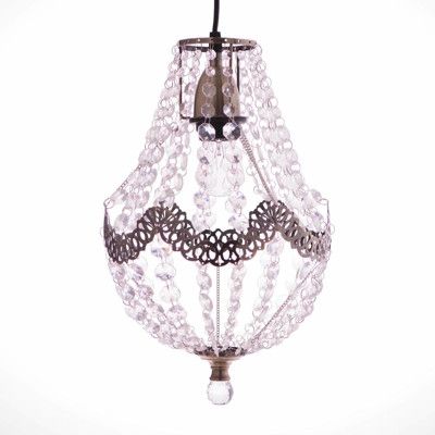 電鍍古銅鐵花邊透明壓克力珠吊燈