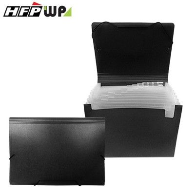 超聯捷 HFPWP 黑色 12層風琴夾(A4) 環保無毒材質 F4302-BK