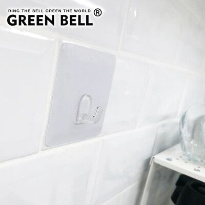 GREEN BELL綠貝新一代台灣製強力無痕中掛勾(環保裸裝版) 水洗可重覆黏貼 不殘膠不傷牆