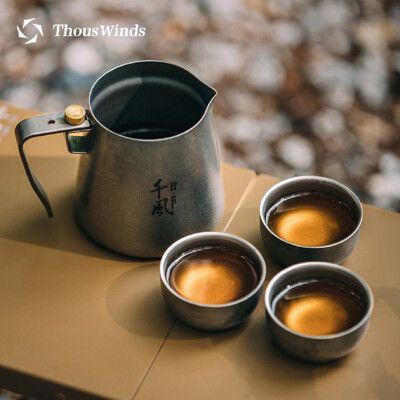 【Thous Winds】40ML雙層鈦茶杯 TW3081(悠遊戶外)