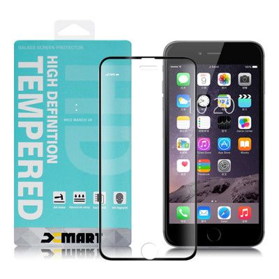 Xmart for iPhone 8/iPhone 7/6s 用高透光2.5D滿版玻璃貼-黑