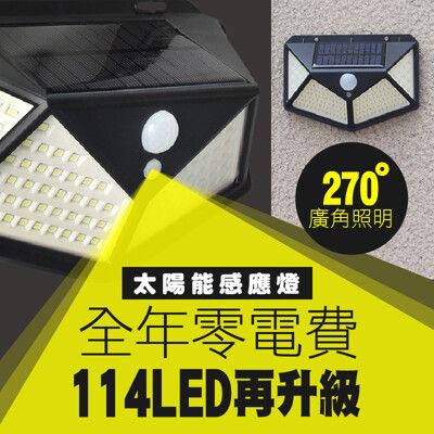 零電費114LED太陽能感應燈