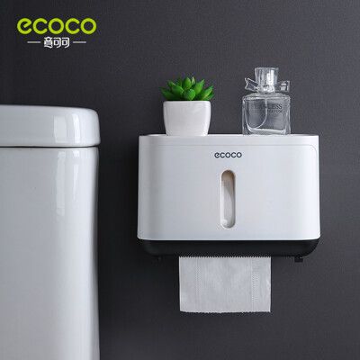 【ECOCO意可可】衛生紙盒-短款 壁掛式 浴室 廚房 置物 衛生紙 紙巾 捲紙 抽取 收納