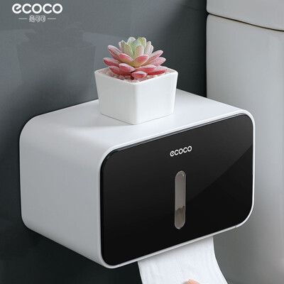 【ECOCO意可可】衛生紙盒-可透視窗 壁掛式 浴室 廚房 置物 衛生紙 紙巾 捲紙 抽取 收納