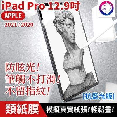 抗藍光【紙感繪畫膜】蘋果 iPad 類紙膜 Pro 12.9吋 2021 2020 滿版 磨砂保護貼